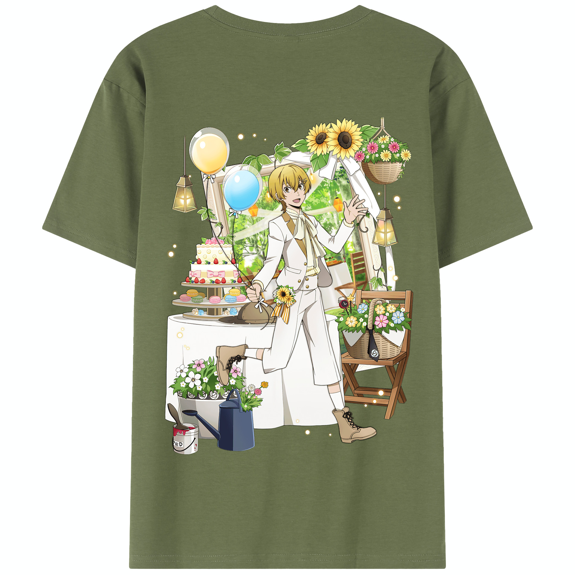 （画像用） 文豪ストレイドッグス Bungo Stray Dogs 綿100％半袖Tシャツ（背面プリント）